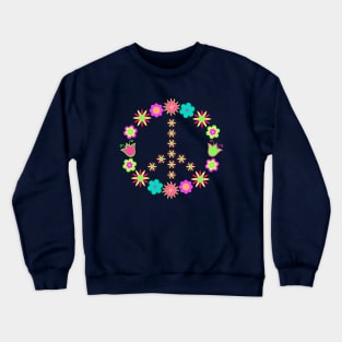 Flower Power Peace Sign Crewneck Sweatshirt